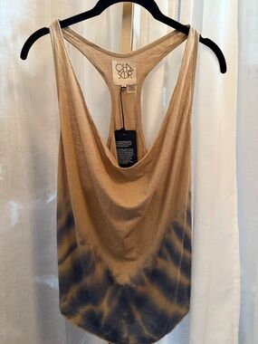 Chaser Taupe and Navy Dip-Dye Racerback Tank